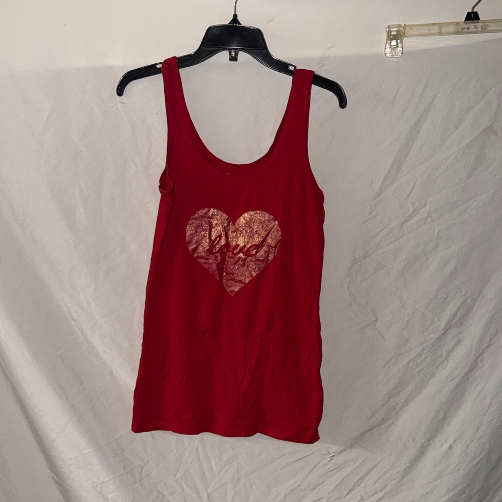 No Boundaries Red Love Heart Tank Top